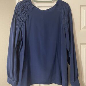 Antonio Melani Blue Silk Blouse, Size L